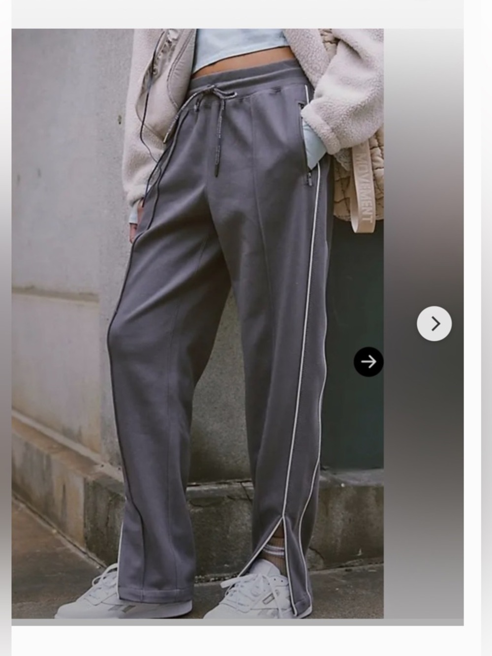 Free People Movement Hop To It Track Pants In Gunmetal Gray NWT Size M